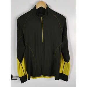 Icebreaker Merino Bodyfit Zone Size Medium Green 1/4 Zip Pullover (Read Desc)
